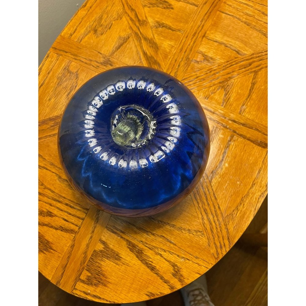 Glass Pumpkin Transparent Cobalt Blue - Hand Blown Glass - Picture 4 of 8